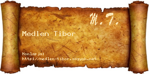 Medlen Tibor névjegykártya